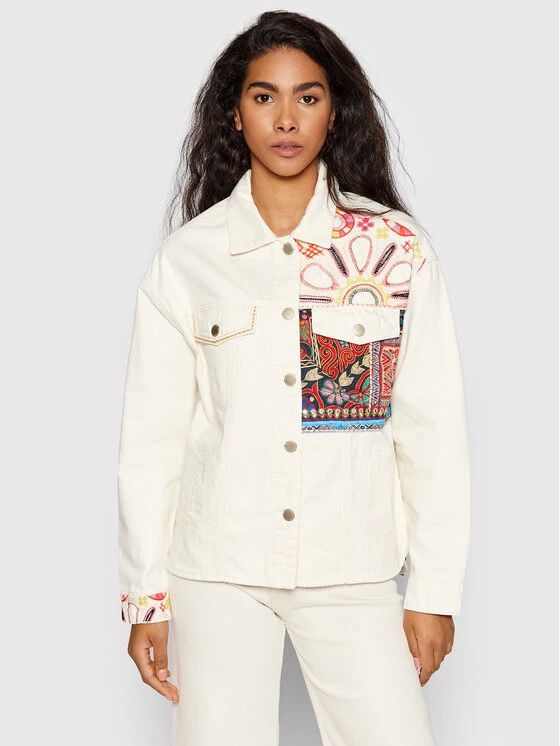 Desigual Γυναίκες Τζιν Μπουφάν Τζιν μπουφάν Bombay 22SWED25 Μπεζ Oversize 3 Desigual Γυναίκες Τζιν Μπουφάν Τζιν μπουφάν Bombay 22SWED25 Μπεζ Oversize