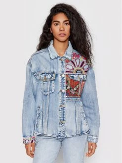 Desigual Γυναίκες Τζιν Μπουφάν Τζιν μπουφάν Nueva'Delhi 22SWED24 Μπλε Oversize