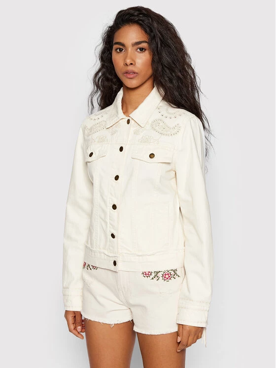 Desigual Γυναίκες Τζιν Μπουφάν Τζιν μπουφάν Santa Monica 22SWED09 Μπεζ Regular Fit 3 Desigual Γυναίκες Τζιν Μπουφάν Τζιν μπουφάν Santa Monica 22SWED09 Μπεζ Regular Fit