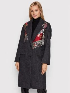 Desigual Γυναίκες Μεταβατικά Παλτά Μάλλινο παλτό Tomichi 21WWEWB8 Γκρι Relaxed Fit