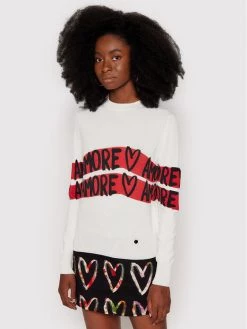 Desigual Γυναίκες Πουλόβερ Amore Amore 21WWJFAN Λευκό Regular Fit
