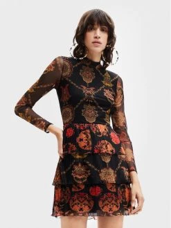 Desigual Γυναίκες Καθημερινά Φορέματα Φόρεμα καθημερινό MONSIEUR CHRISTIAN LACROIX Daphne 22WWVK40 Μαύρο Regular Fit