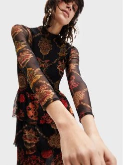 Desigual Γυναίκες Καθημερινά Φορέματα Φόρεμα καθημερινό MONSIEUR CHRISTIAN LACROIX Daphne 22WWVK40 Μαύρο Regular Fit -Εξοδος Desigual Κατάστημα unnamed file 414