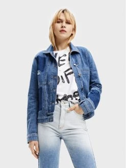 Desigual Γυναίκες Τζιν Μπουφάν Τζιν μπουφάν 22WWED23 Μπλε Relaxed Fit
