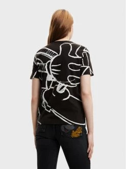 Desigual Γυναίκες T-shirts T-Shirt DISNEY Mickey Trazos 22WWTK85 Μαύρο Regular Fit -Εξοδος Desigual Κατάστημα unnamed file 428