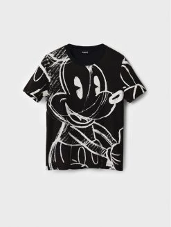 Desigual Γυναίκες T-shirts T-Shirt DISNEY Mickey Trazos 22WWTK85 Μαύρο Regular Fit -Εξοδος Desigual Κατάστημα unnamed file 430