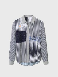 Desigual Γυναίκες Casual Πουκάμισα Πουκάμισο Marta 22WWCW37 Σκούρο μπλε Regular Fit -Εξοδος Desigual Κατάστημα unnamed file 450