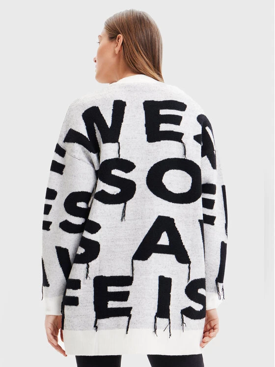 Desigual Γυναίκες Ζακέτες Ζακέτα Ivet 22WWJFAE Γκρι Oversize 5 Desigual Γυναίκες Ζακέτες Ζακέτα Ivet 22WWJFAE Γκρι Oversize - Image 3