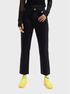 Desigual Γυναίκες Straight Leg Τζιν 22WWDD64 Μαύρο Straight Fit
