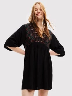 Desigual Γυναίκες Καθημερινά Φορέματα Φόρεμα καθημερινό Marian 22WWVW57 Μαύρο Relaxed Fit