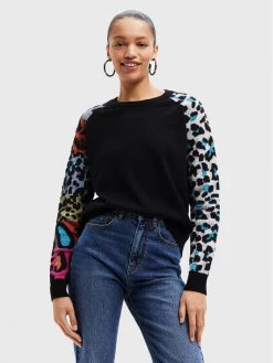 Desigual Γυναίκες Πουλόβερ Ayla 22WWJF80 Μαύρο Regular Fit