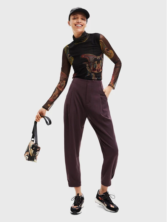 Desigual Γυναίκες Υφασμάτινα Παντελόνια Παντελόνι υφασμάτινο MONSIEUR CHRISTIAN LACROIX Ra 22WWPW18 Μωβ Slouchy Fit 4 Desigual Γυναίκες Υφασμάτινα Παντελόνια Παντελόνι υφασμάτινο MONSIEUR CHRISTIAN LACROIX Ra 22WWPW18 Μωβ Slouchy Fit - Image 2