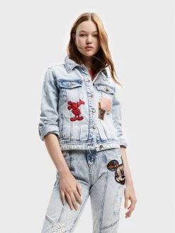 Desigual Γυναίκες Τζιν Μπουφάν Τζιν μπουφάν DISNEY 22WWED40 Μπλε Regular Fit