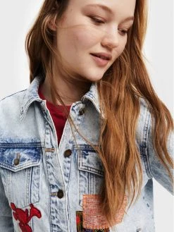 Desigual Γυναίκες Τζιν Μπουφάν Τζιν μπουφάν DISNEY 22WWED40 Μπλε Regular Fit -Εξοδος Desigual Κατάστημα unnamed file 519