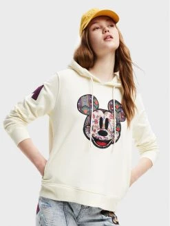 Desigual Γυναίκες Μπλούζες Μπλούζα DISNEY Face Patch 22WWSK47 Μπεζ Regular Fit