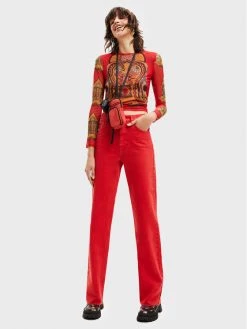Desigual Γυναίκες Wide Leg Τζιν Lluisa 22WWDD12 Κόκκινο Relaxed Fit -Εξοδος Desigual Κατάστημα unnamed file 562