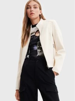 Desigual Γυναίκες Δερμάτινα Μπουφάν Μπουφάν από απομίμηση δέρματος Las Vegas 22WWEW62 Μπεζ Regular Fit