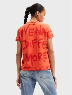 Desigual Γυναίκες T-shirts T-Shirt Enya 22WWTK21 Πορτοκαλί Regular Fit -Εξοδος Desigual Κατάστημα unnamed file 618