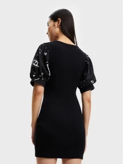 Desigual Γυναίκες Πλεκτά Φορέματα Φόρεμα υφασμάτινο Kassandra 22WWVK71 Μαύρο Slim Fit -Εξοδος Desigual Κατάστημα unnamed file 648