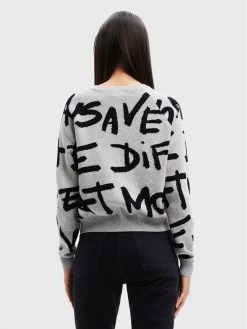 Desigual Γυναίκες Πουλόβερ Yara 22WWJFA6 Γκρι Relaxed Fit -Εξοδος Desigual Κατάστημα unnamed file 653