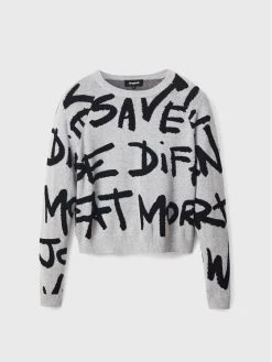 Desigual Γυναίκες Πουλόβερ Yara 22WWJFA6 Γκρι Relaxed Fit -Εξοδος Desigual Κατάστημα unnamed file 655