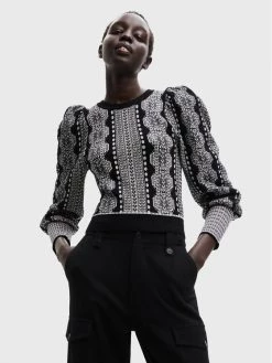 Desigual Γυναίκες Πουλόβερ Kafka 22WWJFA2 Μαύρο Slim Fit