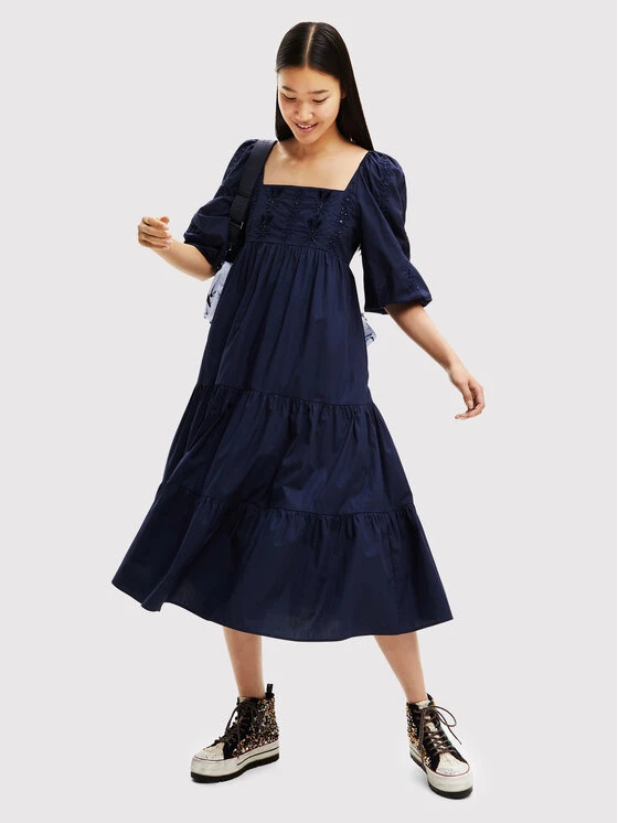 Desigual Γυναίκες Καθημερινά Φορέματα Φόρεμα καθημερινό Kalma 22WWVW56 Σκούρο μπλε Regular Fit 4 Desigual Γυναίκες Καθημερινά Φορέματα Φόρεμα καθημερινό Kalma 22WWVW56 Σκούρο μπλε Regular Fit - Image 2