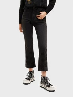 Desigual Γυναίκες Bootcut Τζιν 22WWDD51 Μαύρο Flare Fit