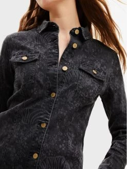 Desigual Γυναίκες Τζιν Φορέματα Φόρεμα τζιν Babayaga 22WWVD02 Μαύρο Slim Fit -Εξοδος Desigual Κατάστημα unnamed file 684