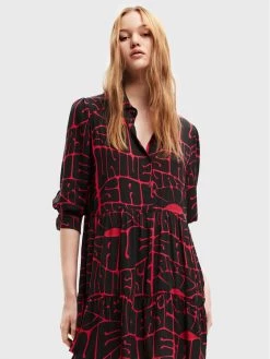 Desigual Γυναίκες Καθημερινά Φορέματα Φόρεμα καθημερινό Cira 22WWVW20 Μαύρο Regular Fit