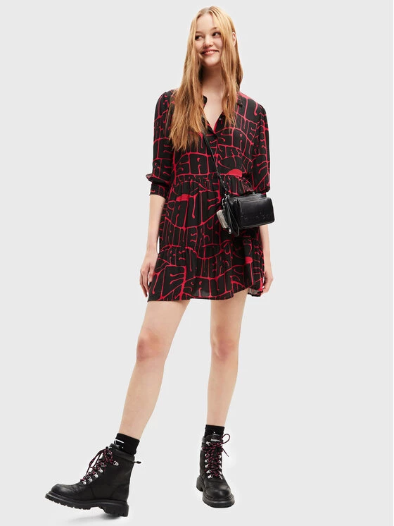 Desigual Γυναίκες Καθημερινά Φορέματα Φόρεμα καθημερινό Cira 22WWVW20 Μαύρο Regular Fit 4 Desigual Γυναίκες Καθημερινά Φορέματα Φόρεμα καθημερινό Cira 22WWVW20 Μαύρο Regular Fit - Image 2