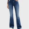 Desigual Γυναίκες Bootcut Τζιν Mia 22WWDD53 Μπλε Flare Fit