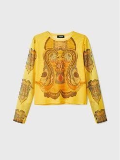 Desigual Γυναίκες Μπλουζάκια Μπλουζάκι MONSIEUR CHRISTIAN LACROIX Groove 22WWTK44 Έγχρωμο Slim Fit -Εξοδος Desigual Κατάστημα unnamed file 731