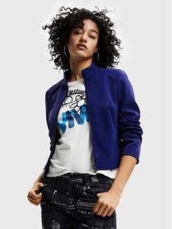 Desigual Γυναίκες Δερμάτινα Μπουφάν Μπουφάν από απομίμηση δέρματος Las Vegas 22WWEW62 Σκούρο μπλε Regular Fit