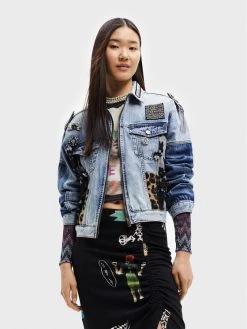 Desigual Γυναίκες Τζιν Μπουφάν Τζιν μπουφάν 22WWED08 Μπλε Regular Fit