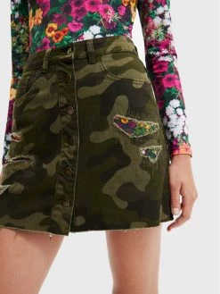 Desigual Γυναίκες Mini Φούστα τζιν Duna 22WWFN01 Πράσινο Regular Fit -Εξοδος Desigual Κατάστημα unnamed file 775