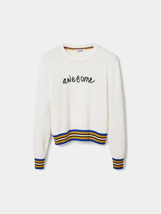 Desigual Γυναίκες Πουλόβερ Mara 22WWJF15 Λευκό Regular Fit 7 Desigual Γυναίκες Πουλόβερ Mara 22WWJF15 Λευκό Regular Fit - Image 5