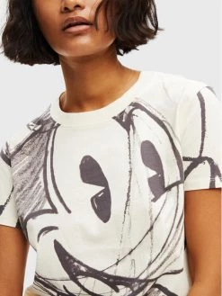 Desigual Γυναίκες T-shirts T-Shirt DISNEY Mickey 22WWTK85 Λευκό Regular Fit -Εξοδος Desigual Κατάστημα unnamed file 810