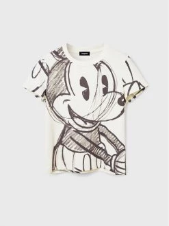Desigual Γυναίκες T-shirts T-Shirt DISNEY Mickey 22WWTK85 Λευκό Regular Fit -Εξοδος Desigual Κατάστημα unnamed file 811