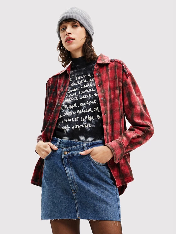 Desigual Γυναίκες Casual Πουκάμισα Πουκάμισο Eda 22WWCW10 Κόκκινο Regular Fit 3 Desigual Γυναίκες Casual Πουκάμισα Πουκάμισο Eda 22WWCW10 Κόκκινο Regular Fit