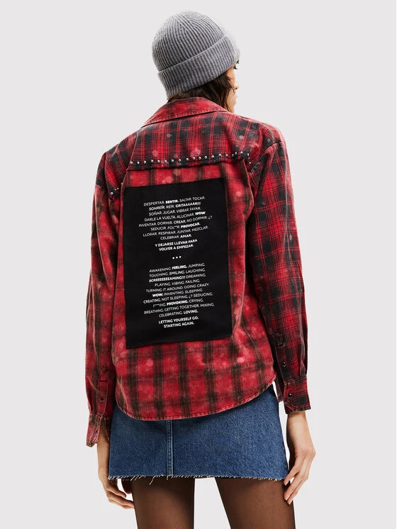 Desigual Γυναίκες Casual Πουκάμισα Πουκάμισο Eda 22WWCW10 Κόκκινο Regular Fit 5 Desigual Γυναίκες Casual Πουκάμισα Πουκάμισο Eda 22WWCW10 Κόκκινο Regular Fit - Image 3