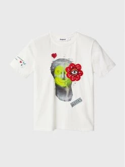 Desigual Γυναίκες T-shirts T-Shirt Flow 22WWTK89 Λευκό Regular Fit -Εξοδος Desigual Κατάστημα unnamed file 880