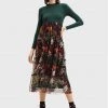 Desigual Γυναίκες Καθημερινά Φορέματα Φόρεμα καθημερινό Free Garden 22WWVK69 Έγχρωμο Regular Fit