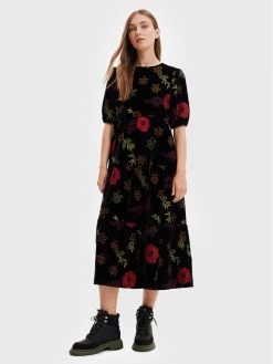 Desigual Γυναίκες Καθημερινά Φορέματα Φόρεμα καθημερινό Fest 22WWVK25 Μαύρο Regular Fit