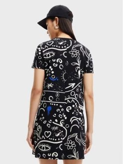 Desigual Γυναίκες Καθημερινά Φορέματα Φόρεμα καθημερινό Symbols 22WWVK70 Μαύρο Regular Fit -Εξοδος Desigual Κατάστημα unnamed file 903