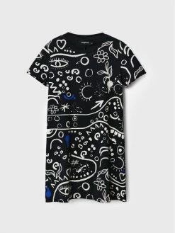 Desigual Γυναίκες Καθημερινά Φορέματα Φόρεμα καθημερινό Symbols 22WWVK70 Μαύρο Regular Fit -Εξοδος Desigual Κατάστημα unnamed file 905