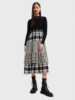 Desigual Γυναίκες Καθημερινά Φορέματα Φόρεμα καθημερινό Saint Louis 22WWVW36 Μαύρο Regular Fit