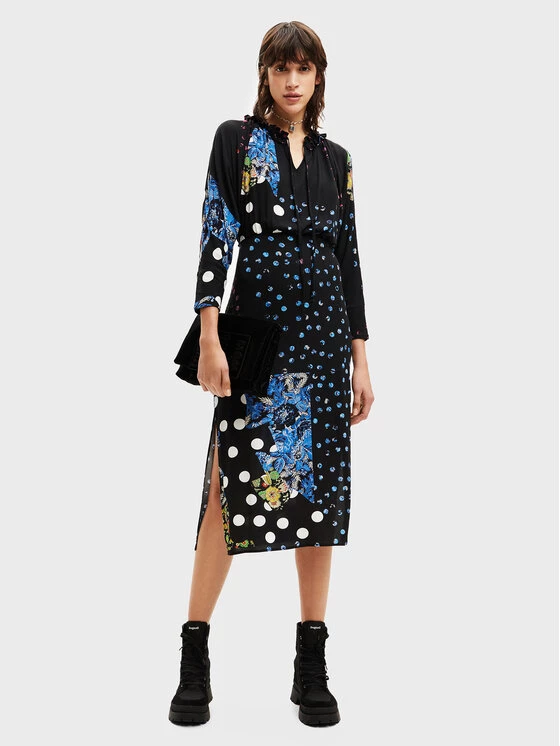 Desigual Γυναίκες Καθημερινά Φορέματα Φόρεμα καθημερινό MONSIEUR CHRISTIAN LACROIX Dots 22WWVW37 Μαύρο Regular Fit 3 Desigual Γυναίκες Καθημερινά Φορέματα Φόρεμα καθημερινό MONSIEUR CHRISTIAN LACROIX Dots 22WWVW37 Μαύρο Regular Fit