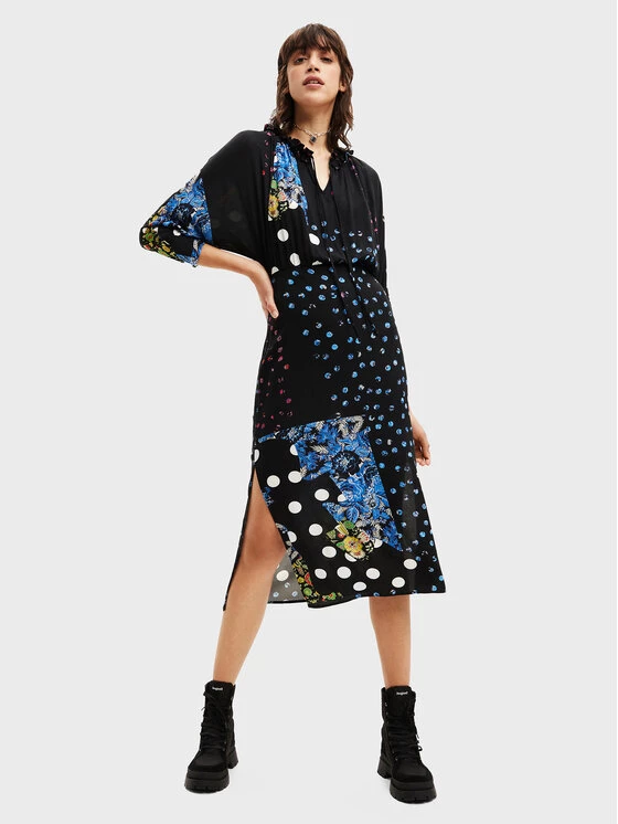 Desigual Γυναίκες Καθημερινά Φορέματα Φόρεμα καθημερινό MONSIEUR CHRISTIAN LACROIX Dots 22WWVW37 Μαύρο Regular Fit 4 Desigual Γυναίκες Καθημερινά Φορέματα Φόρεμα καθημερινό MONSIEUR CHRISTIAN LACROIX Dots 22WWVW37 Μαύρο Regular Fit - Image 2