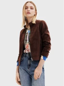 Desigual Γυναίκες Δερμάτινα Μπουφάν Μπουφάν από απομίμηση δέρματος Las Vegas 22WWEW62 Καφέ Regular Fit